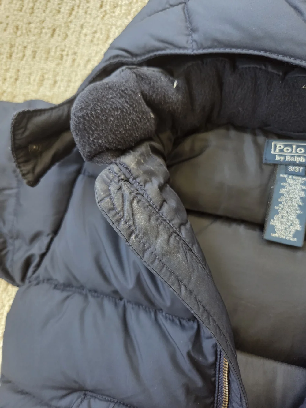 Polo Ralph Lauren Navy Puffer Jacket with Hood